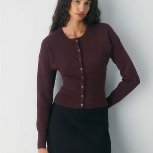 Aritzia Deep Plum Cardigan Sweater golightly cardigan